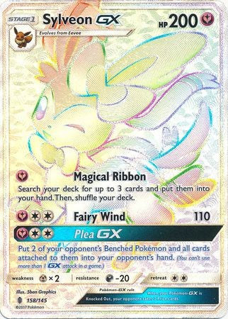 Sylveon GX 158/145 Hyper Rare - Pokemon Sun & Moon Guardians Rising Card