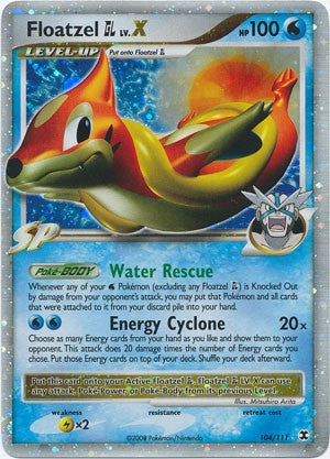 Pokemon Rising Rivals Ultra Rare Card - Floatzel GL LV.X 104/111