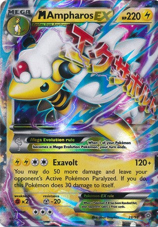 M Ampharos EX 28/98 ULTRA RARE - Pokemon XY Ancient Origins Card