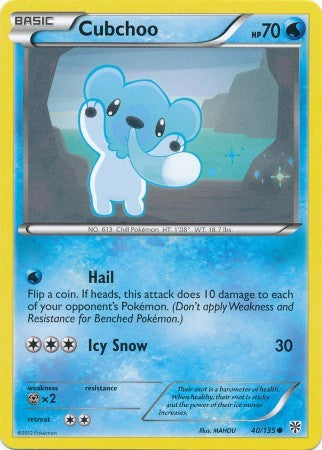 Cubchoo 40/135 - Pokemon Plasma Storm Common Card