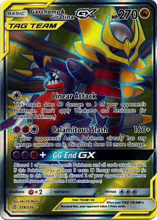 Garchomp & Giratina GX - 228/236 - Full Art Ultra Rare Sun & Moon: Unified Minds