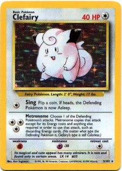 Pokemon Basic Holofoil Card - Clefairy 5/102