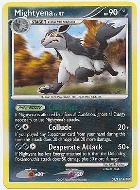 Pokemon Platinum Edition Uncommon Card - Mightyena 54/127
