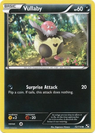 Pokemon Black & White Vullaby 72/114 Uncommon Card