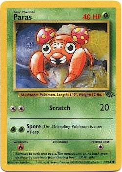 Pokemon Jungle Common Card - Paras 59/64