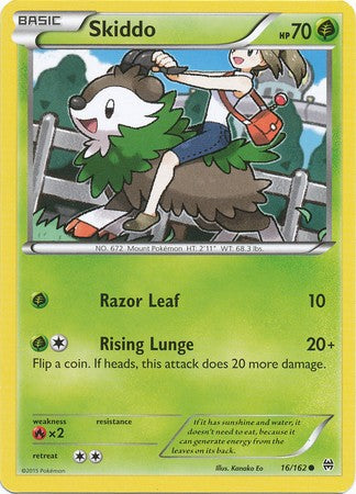 Skiddo 16/162 Common - Pokemon XY Break Through Card