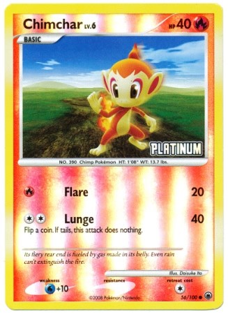 Pokemon Burger King Common Promo Single Card - Chimchar 56/100