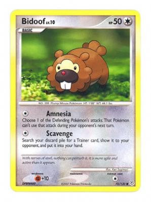 Pokemon Diamond & Pearl Common Card - Bidoof 70/130