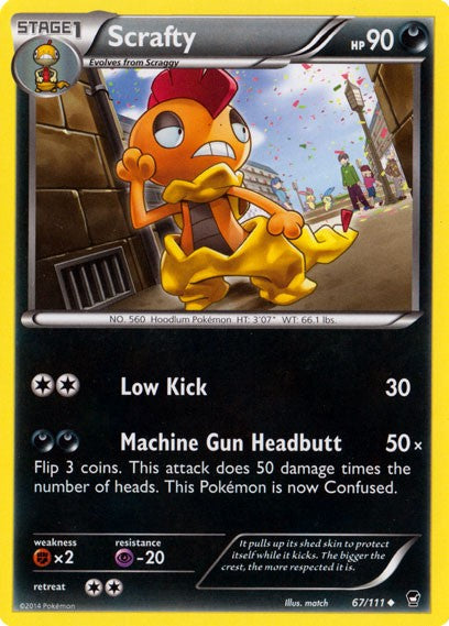 Pokemon X & Y Furious Fists Uncommon Scrafty #67 Pokemon X & Y Furious Fists Uncommon Scrafty #67