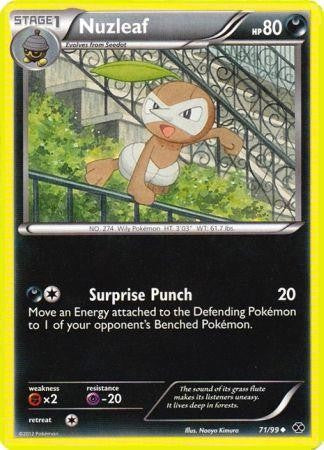 Pokemon Next Destinies Reverse Holo Uncommon Card - Nuzleaf 71/99