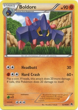 Pokemon Emerging Powers Uncommon Card - Boldore 52/98