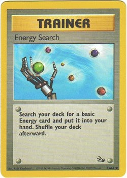Pokemon Fossil Common Card - Trainer Energy Search 59/62