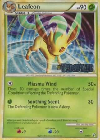 Pokemon Pre-Release Holo Rare Promo Card - Leafeon 17/90