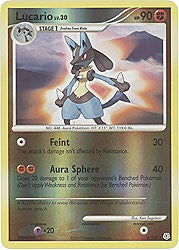Pokemon Diamond & Pearl Reverse Holo Rare Card - Lucario 6/130