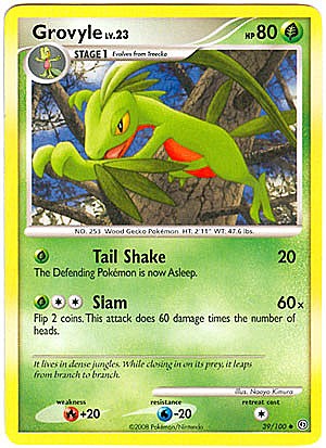 Pokemon Diamond and Pearl Stormfront Card - Grovyle (U)