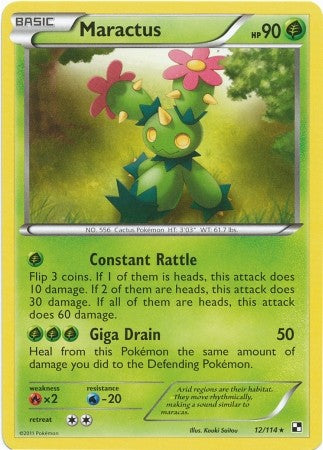 Pokemon Black & White Maractus 12/114 Rare Single Card