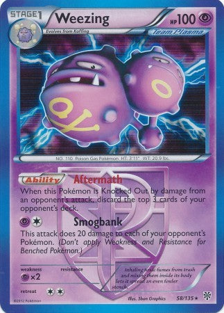 Weezing 58/135 - Pokemon Plasma Storm Holo Rare Card