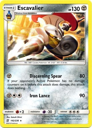 Escavalier - 142/236 - Rare Sun & Moon: Unified Minds