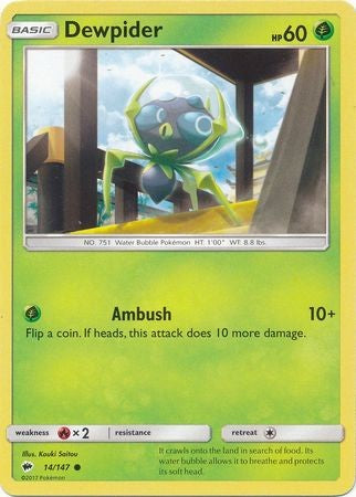 Dewpider 14/147 Common - Pokemon Sun & Moon Burning Shadows Card