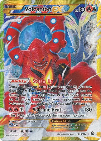 Volcanion EX 115/114 Secret Rare - Pokemon XY Steam Siege Card