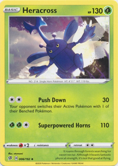Heracross - 006/192 Pokemon » SWSH Rebel Clash Uncommon