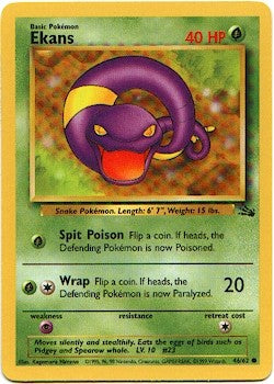 Pokemon Fossil Common Card - Ekans 46/62