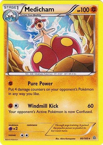 Medicham 80/160 - Holo Rare Pokemon XY Primal Clash Card