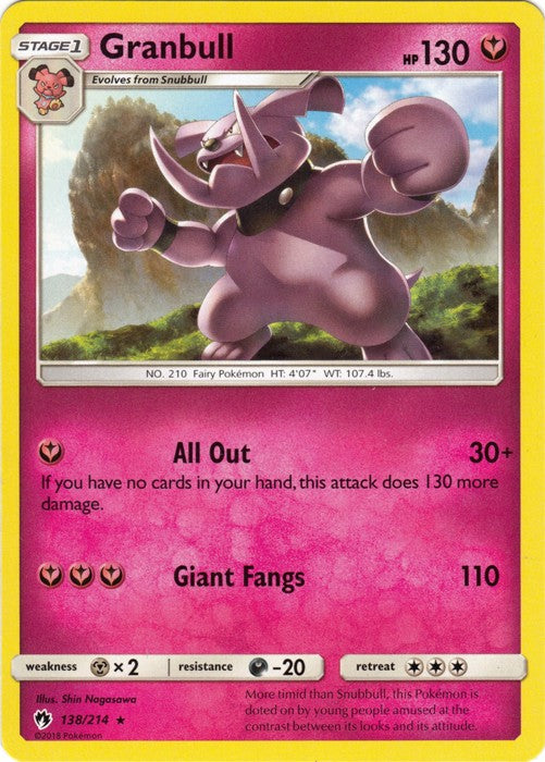 Granbull : Sun AND MOON - LOST THUNDER 138/214