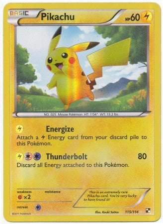 Pokemon Black & White Pikachu 115/114 Ultra Rare Single Card