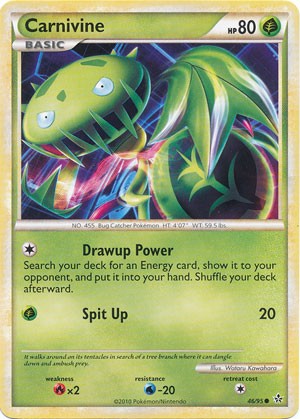 Pokemon Card HS Unleashed Single Card Common Carnivine 46/95