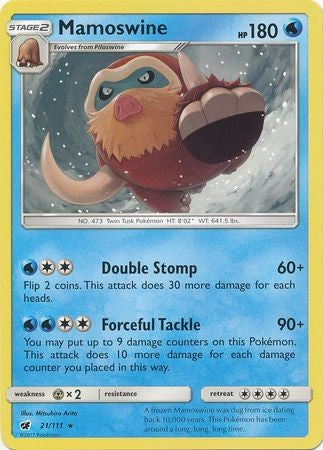 Mamoswine 21/111 Rare - Pokemon Crimson Invasion Card