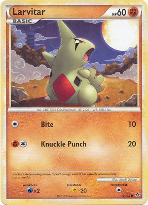 Pokemon Card HS Unleashed Single Card Common Larvitar 51/95 Pokemon Card HS Unleashed Single Card Common Larvitar 51/95