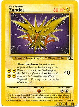 Pokemon Fossil Rare Card - Zapdos 30/62