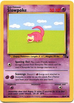 Pokemon Fossil Common Card - Slowpoke 55/62