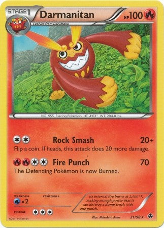 Pokemon Black & White Emerging Powers Rare Darmanitan #21 Pokemon Black & White Emerging Powers Rare Darmanitan #21