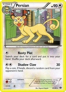 Pokemon Next Destinies Reverse Holo Rare Card - Persian 81/99