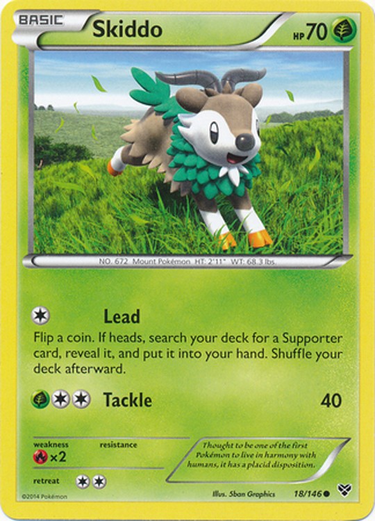 Skiddo 18/146 - Pokemon XY Common Card