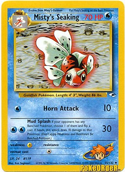 Pokemon Gym Heroes Uncommon Card - Misty's Seaking 55/132