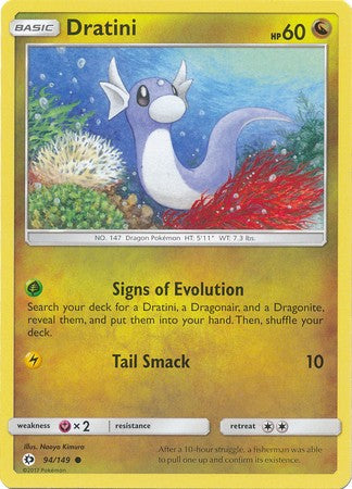 Dratini 94/149 Common - Pokemon Sun & Moon Base Set Single Card