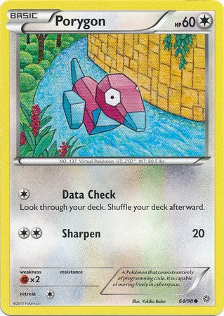 Porygon 64/98 COMMON - Pokemon XY Ancient Origins Card