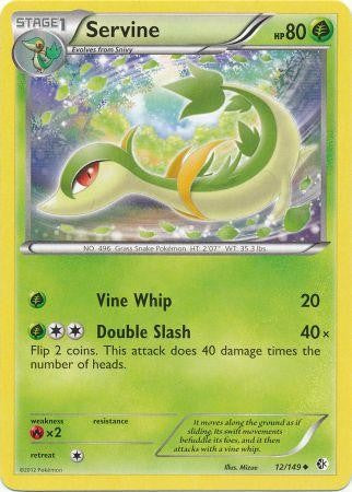 Servine 12/149 - Pokemon Boundaries Crossed Uncommon Card