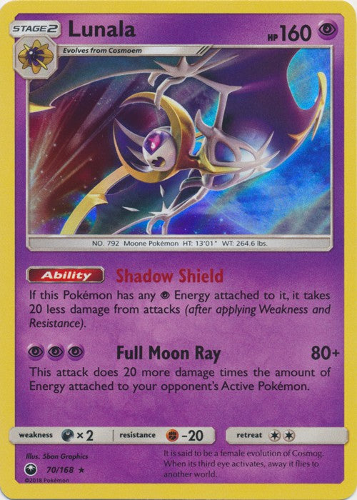 Lunala 70/168 Holo Rare - Celestial Storm SM7 Pokemon Card
