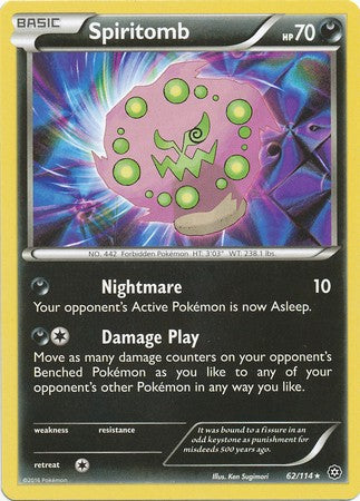 Spiritomb 62/114 Rare - Pokemon XY Steam Siege Card