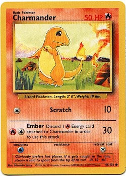 Pokemon Basic Common Card - Charmander 46/102