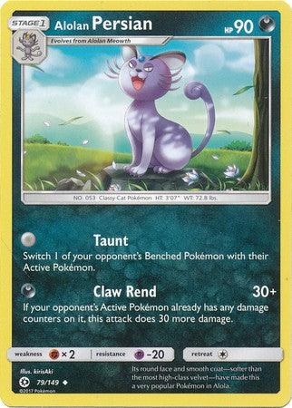 Alolan Persian 79/149 Uncommon - Pokemon Sun & Moon Base Set Single Card