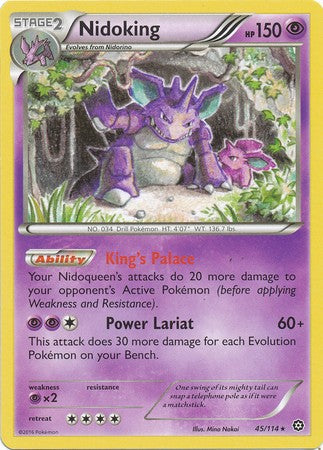 Nidoking 45/114 Rare - Pokemon XY Steam Siege Card
