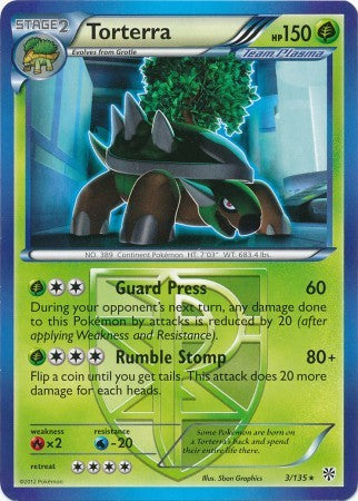 Torterra 3/135 - Pokemon Plasma Storm Rare Card