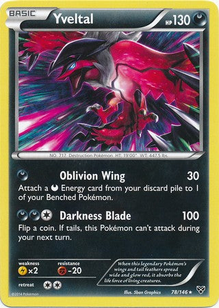 Yveltal 78/146 - Pokemon XY Rare Card