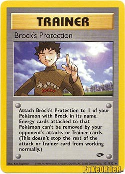 pokemon brock trainer card Pokemon Gym Challenge Rare Brock's Protection #101