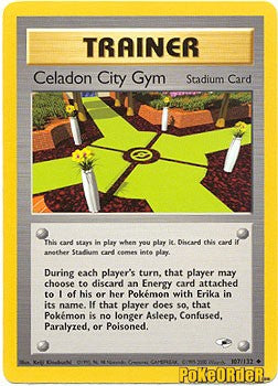 Pokemon Gym Heroes Uncommon Card - Celadon City Gym 107/132